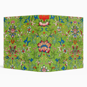 Vintage Owen Jones Chinese Ornament Green Floral Binder