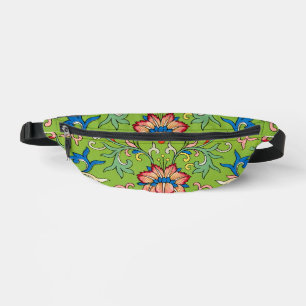 Vintage Owen Jones Chinese Ornament Green Floral Fanny Pack