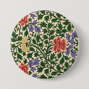 Vintage Owen Jones Chinoiserie Peony Pattern 3 Inch Round Button