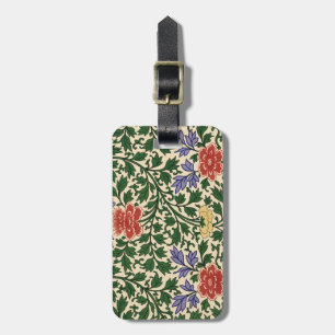 Vintage Owen Jones Chinoiserie Peony Pattern Luggage Tag