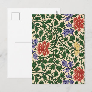 Vintage Owen Jones Chinoiserie Peony Pattern Postcard