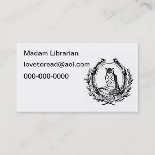 Vintage Owl and Book Bookplate Business Card