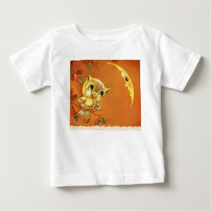 Vintage Owl And Moon Baby T-Shirt