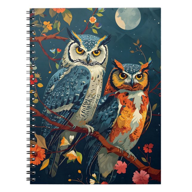 Vintage owl art notebook (Front)