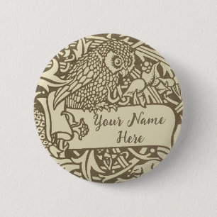 Vintage Owl Bookplate Arts and Crafts Walter Crane 2 Inch Round Button