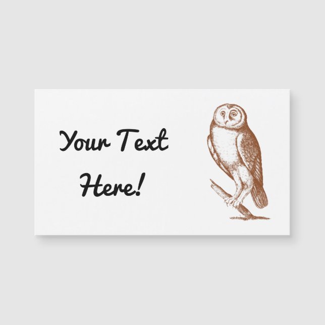 Vintage Owl Carte de visite magnétique (Devant)