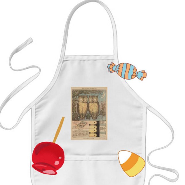 Vintage owl cute fall childrens craft  kids apron (Creator Uploaded)