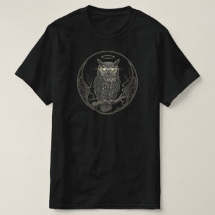 Vintage Owl Emblem – Mystical Stipple BLACK ONLY T-Shirt
