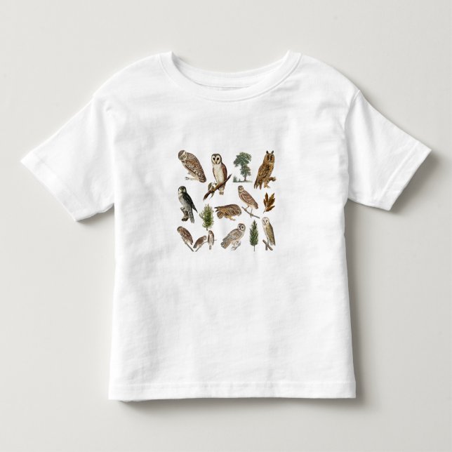 Vintage Owl Forest Pattern  Toddler T-shirt (Front)