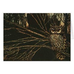 Vintage Owl in the Woods