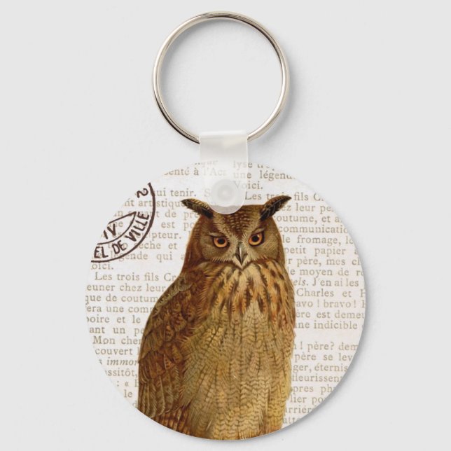 Vintage Owl...Keychain Keychain (Front)