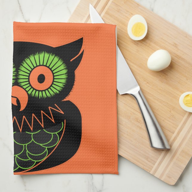 Vintage Owl Kitchen Towel (Quarter Fold)