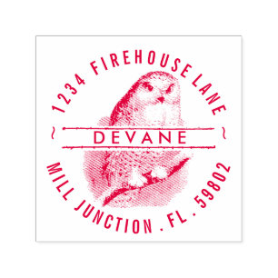 Vintage Owl Self-Inking Return Address Stamp