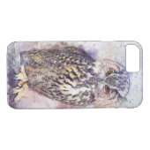 Vintage Owl Watercolor Bird iPhone 8/7 Cases (Back (Horizontal))