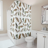 Vintage Owl Watercolor Forest Pattern