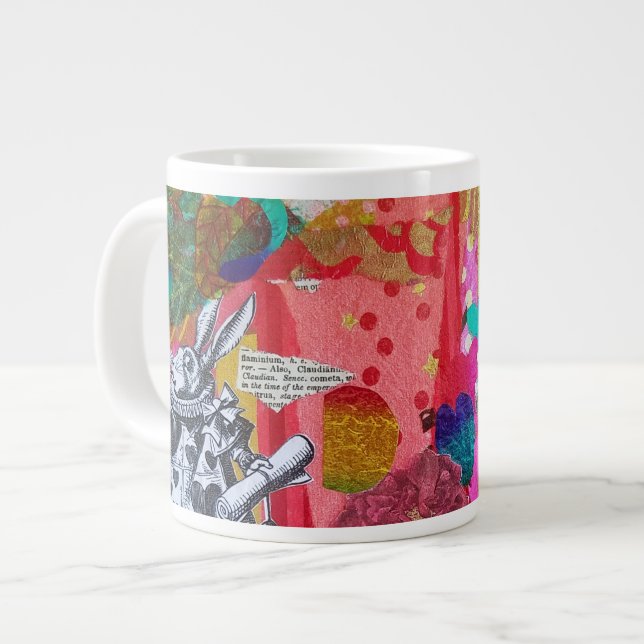 Vintage Owl & White Rabbit Jumbo Mug (Front Left)