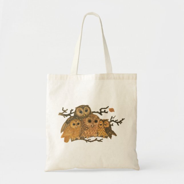 Vintage Owls Tote Bag (Front)