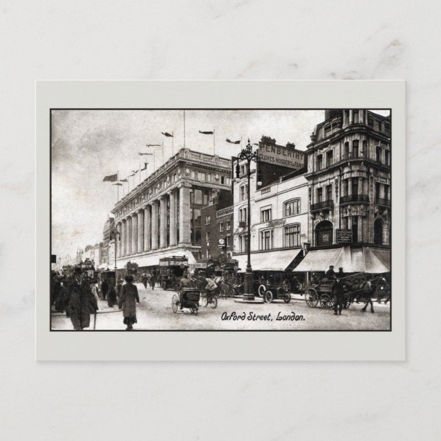 Vintage Oxford street London England Postcard (Front)