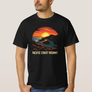 Vintage Pacific Coast Highway Sunset - California T-Shirt