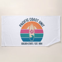 Vintage Pacific Coast Surf Beach Towel