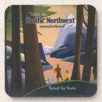 Vintage Pacific Northwest Travel Poster 1925 Train