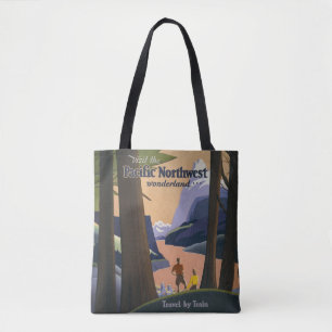 Vintage Pacific Northwest Travel Poster 1925 Train Tote Bag