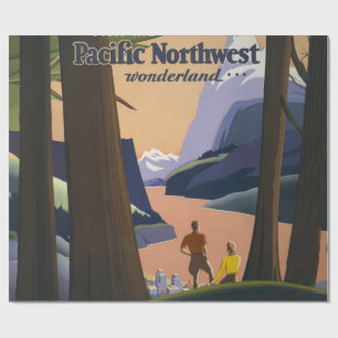 Vintage Pacific Northwest Travel Poster 1925 Train Wrapping Paper