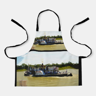 Vintage Paddle Steamer Watercolour, Kids Apron