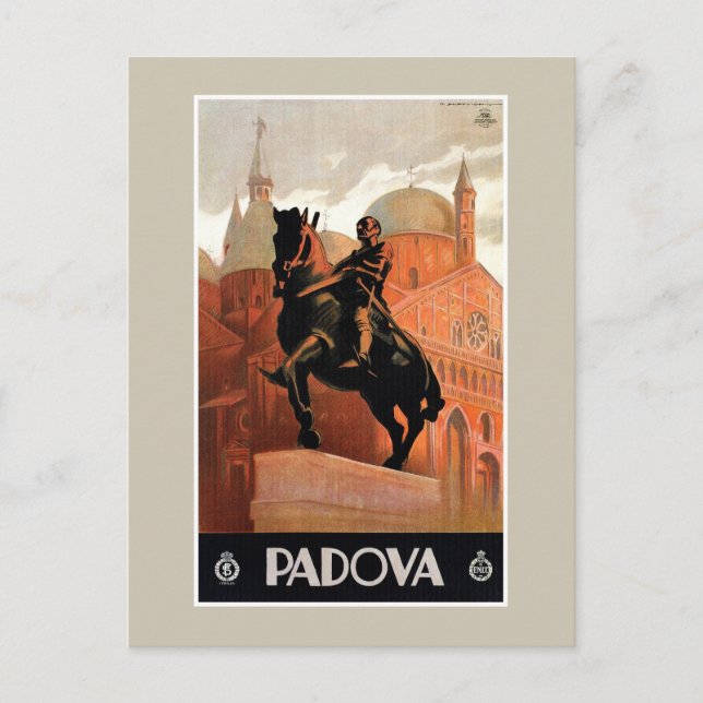Vintage Padua Padova Italian travel Postcard (Front)