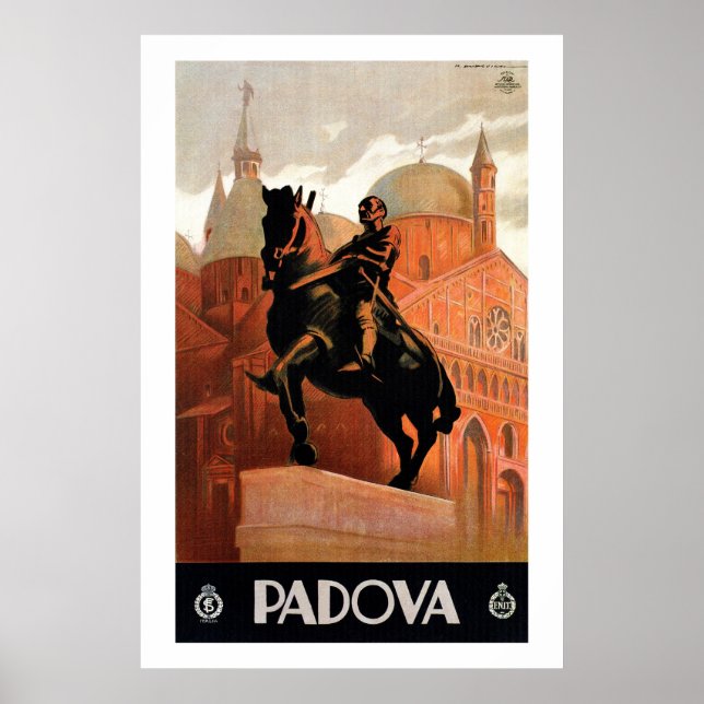 Vintage Padua Padova Italian travel poster (Front)