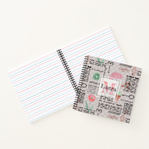 Vintage page newspaper polka dots stylish retro notebook