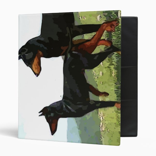 vintage painted doberman pinchers Avery binder (Front/Inside)