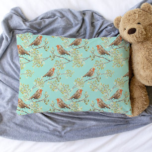 Vintage Painted European Robin Bird Pattern Pillowcase