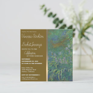 Vintage Painted Foliage Monet Wedding Invitation