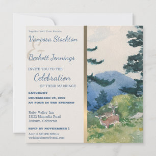 Vintage Painted Forest Wedding Invitation