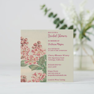 Vintage Painted Garden Bridal Shower Invitation