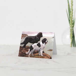Vintage Painted newfoundlands Note Card