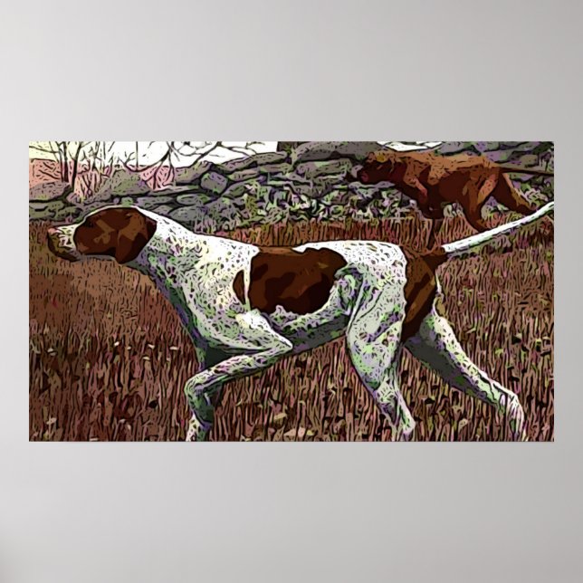 Vintage Painted Pointer Poster (Front)