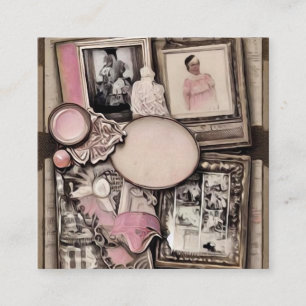Vintage Painted Scrapbook Page Square Business Card