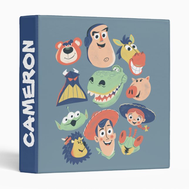 Vintage Painted Toy Story Characters Binder (Front/Spine)