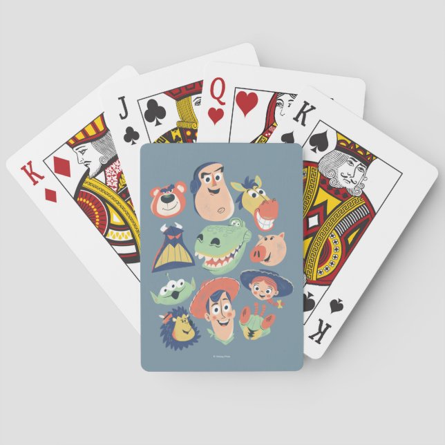 Vintage Painted Toy Story Characters Playing Cards (Back)
