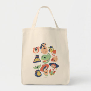 Vintage Painted Toy Story Characters Tote Bag