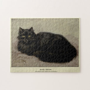 Vintage Painting of a Black Cat (1903) Jigsaw Puzzle