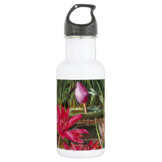Vintage Painting Pink Blossoms Flowers 532 Ml Water Bottle