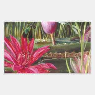 Vintage Painting Pink Blossoms Flowers Sticker