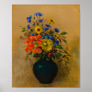 Vintage painting Wildflowers Poster