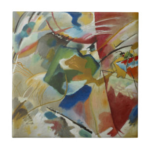 Vintage Painting with Green By Kandinsky Tile
