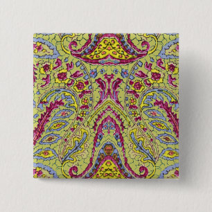 Vintage Paisley 2 Inch Square Button