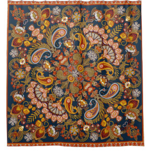 Vintage paisley bandana print,silk neck scarf or k