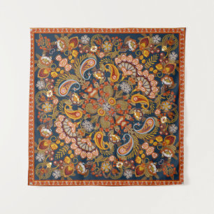 Vintage paisley bandana print,silk neck scarf or k tapestry